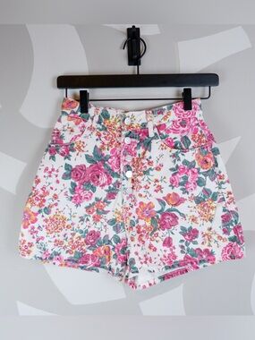 Vintage 90's Bongo by Gene Montesano Floral Denim Button Fly Shorts | 5